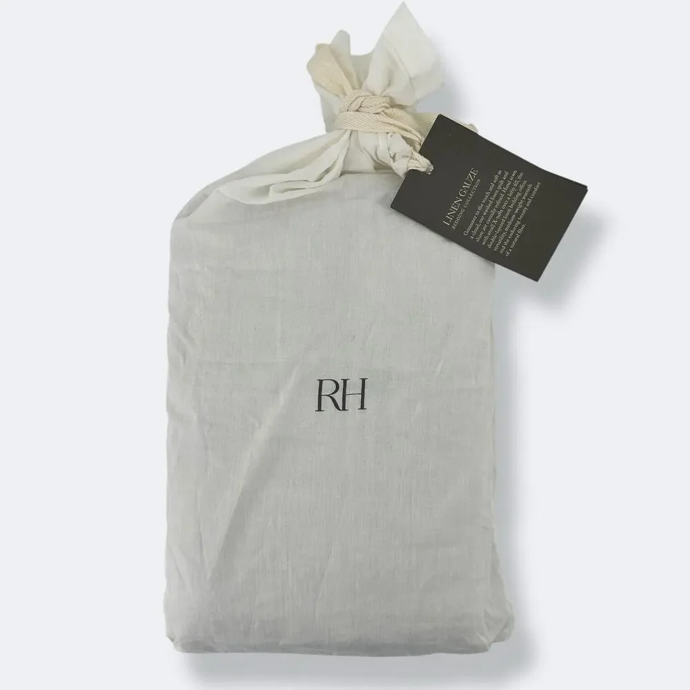 Restoration Hardware Linen Gauze Tufted Sham Mist Gray Lumbar Size 14